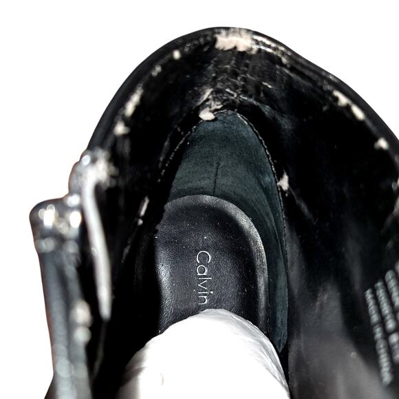 Calvin Klein 9 Black Women's Chelsea Ankle Boots 4 Inch Wedge Heel Shoe - Picture 7 of 11